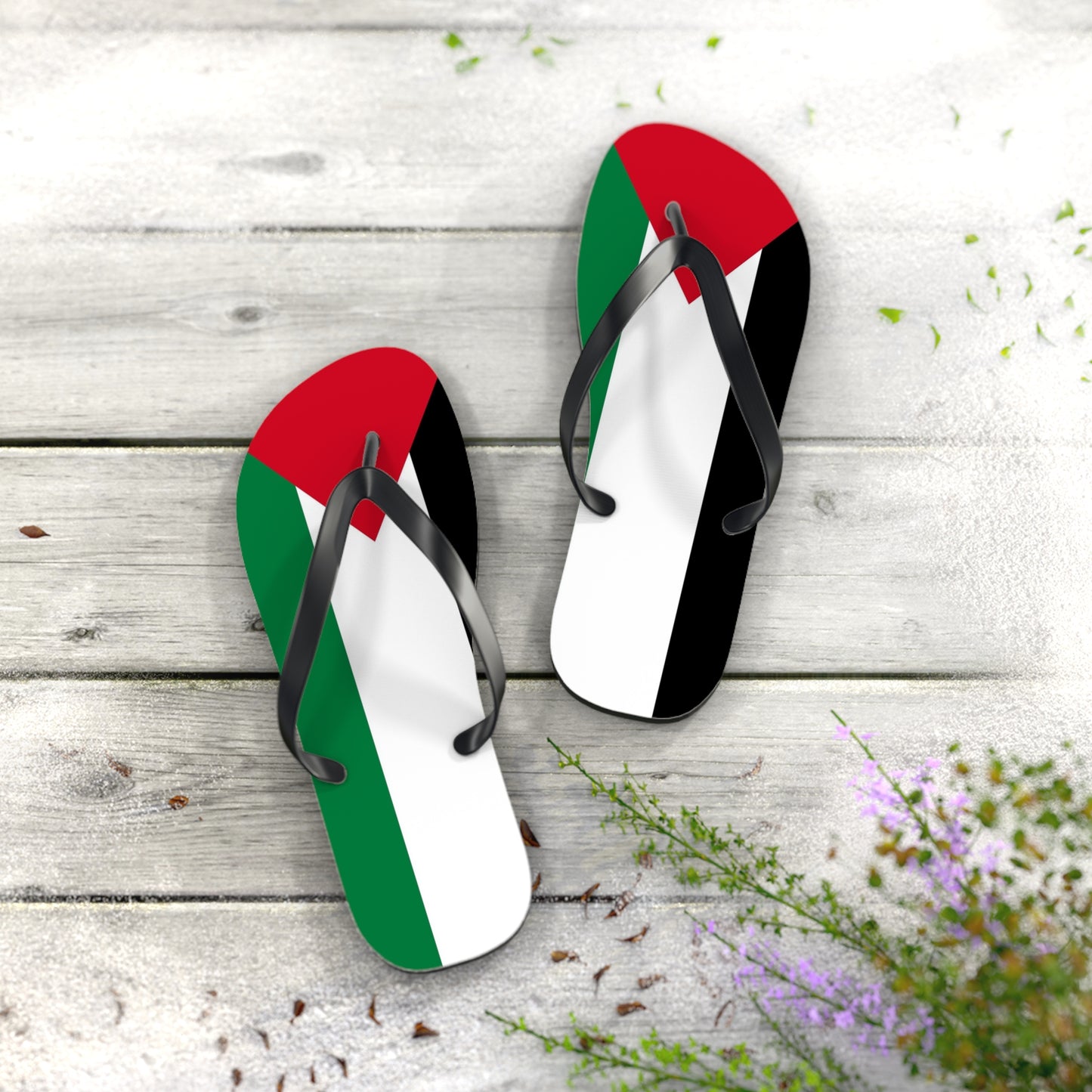 Palestinian Flag Flip Flops, Summer Beach Footwear, Festival Sandals, Eco-Friendly Fashion, Vacation Essentials